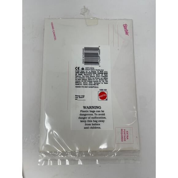 Vintage 1995 Barbie HAPPY EASTER Outfit Greeting Card PINK BABY Chick LACE Dress - Picture 5 of 6